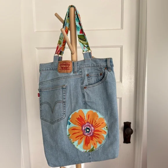 Levi's Blue Denim Tote - Picture 5 of 7